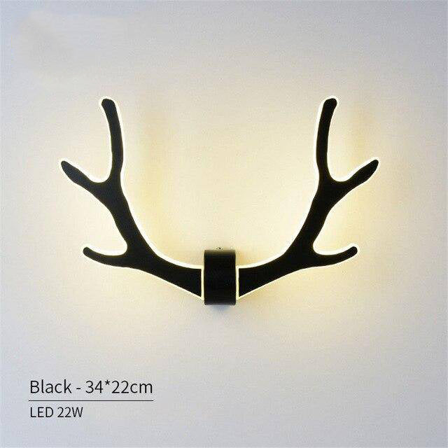 Applique design LED en bois à forme de cornes de cerf - vue 6 sur 6