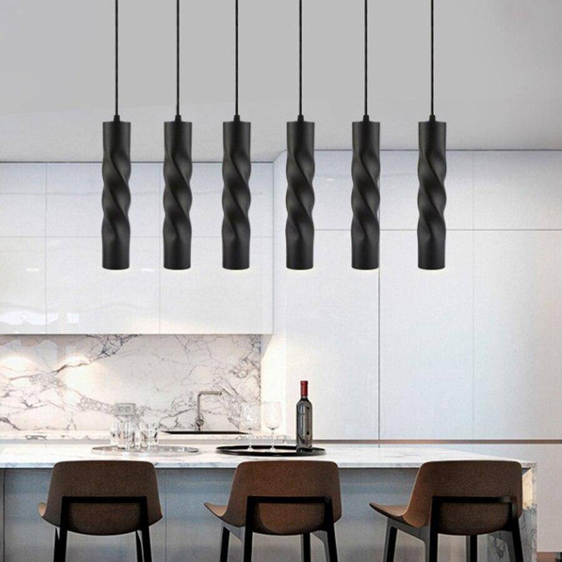 Suspension LED design cylindrique en spirale Pipe