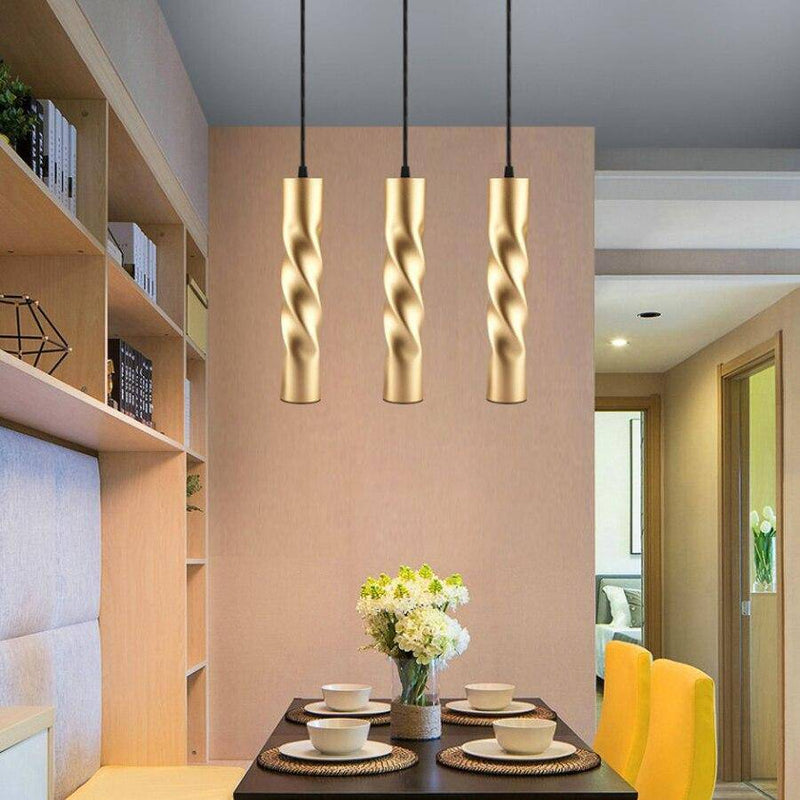 Suspension LED design cylindrique en spirale Pipe