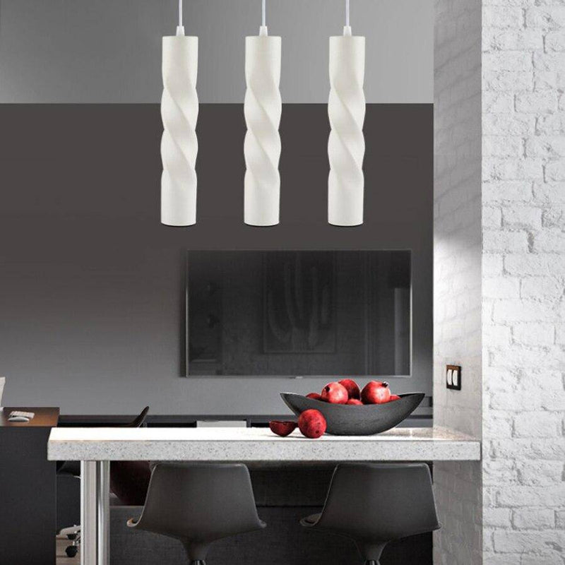 Suspension LED design cylindrique en spirale Pipe