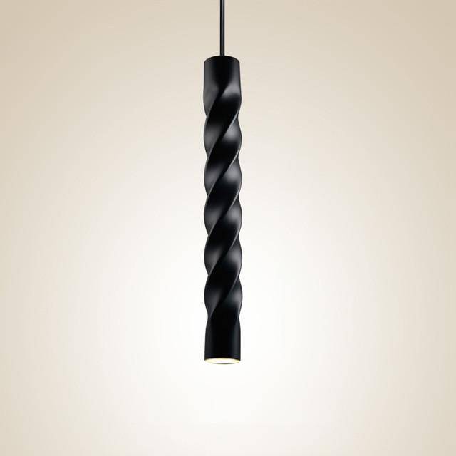 Suspension LED design cylindrique en spirale Pipe