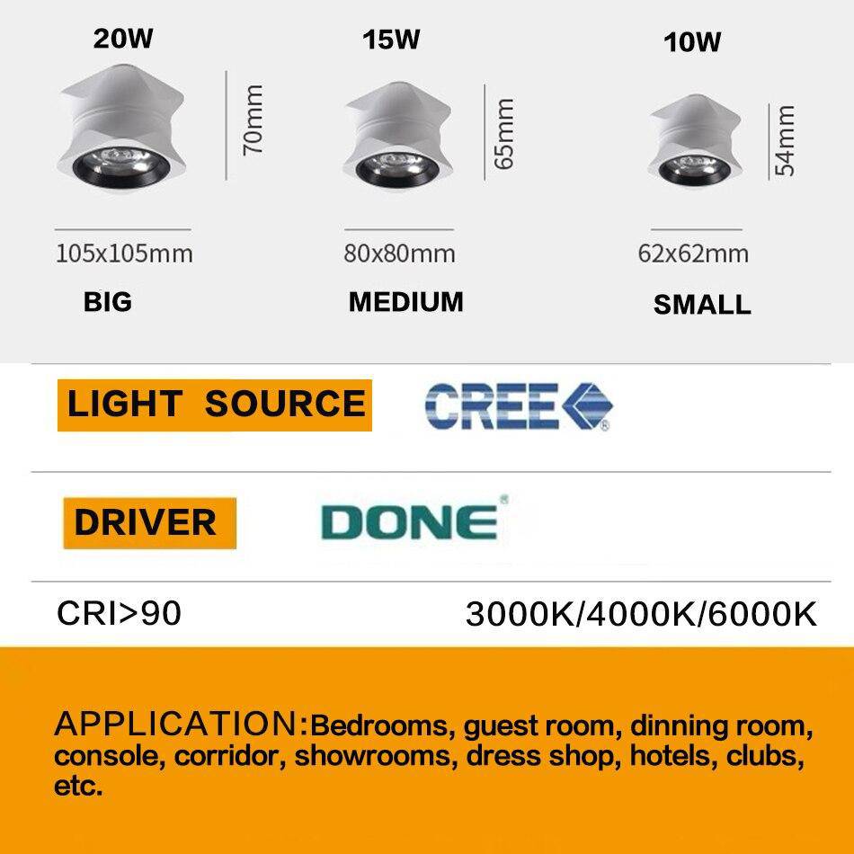 Spot moderne LED surface Loft - vue 7 sur 7