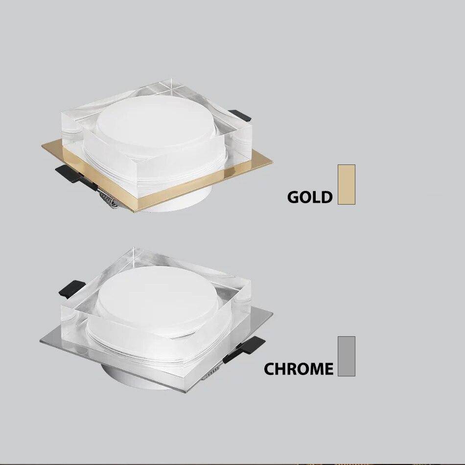 Spot design carré LED style chromé - vue 5 sur 6