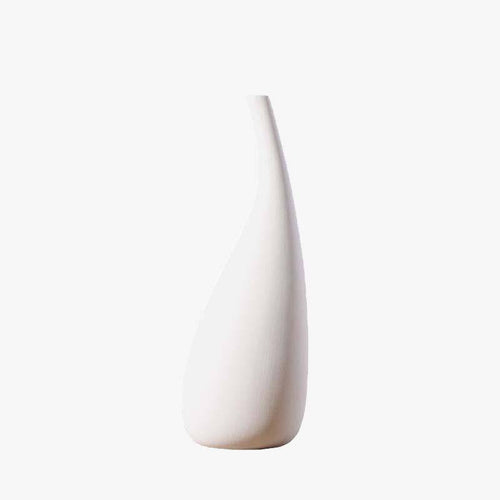 Vase en céramique blanc arrondi style moderne