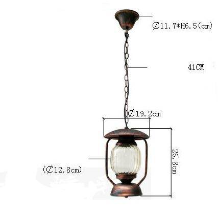 Suspension rétro LED en métal avec abat-jour en verre arrondi
