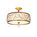 Suspension rétro LED arrondie avec motifs cristal