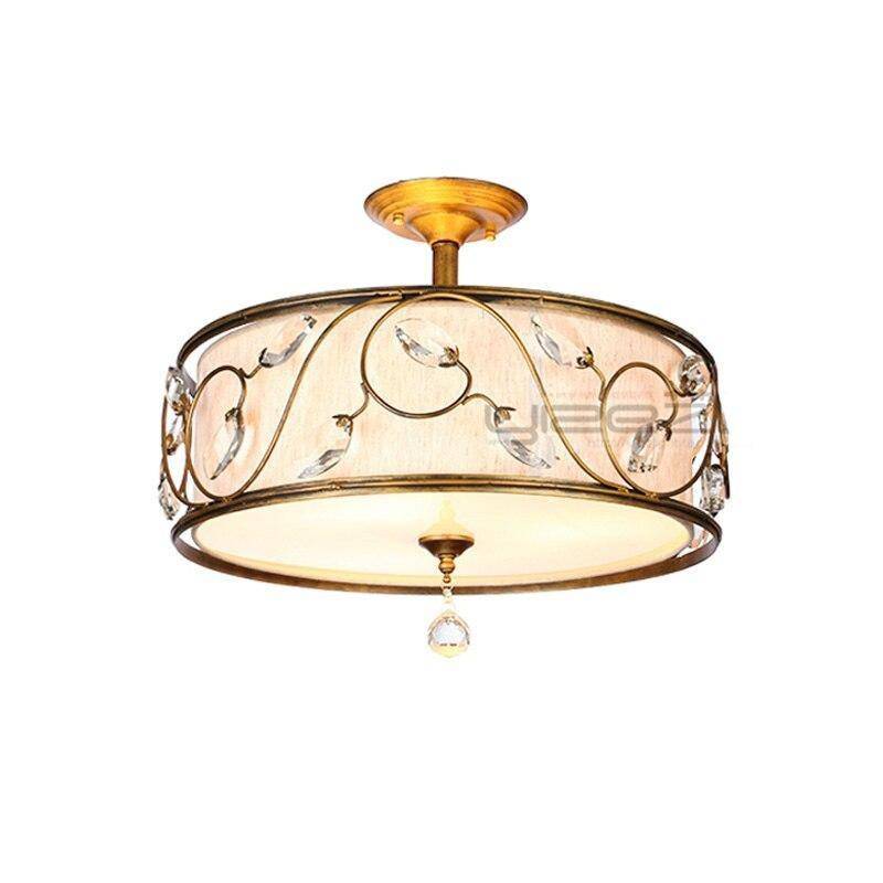 Suspension rétro LED arrondie avec motifs cristal