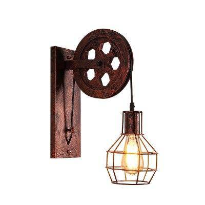 Applique murale rétro LED avec cage en métal industrielle - vue 4 sur 5