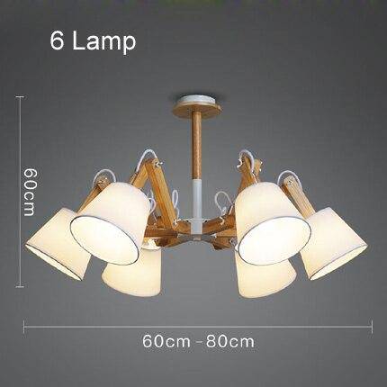 Lustre retro LED avec plusieurs abat-jours tissu vintage - vue 5 sur 6