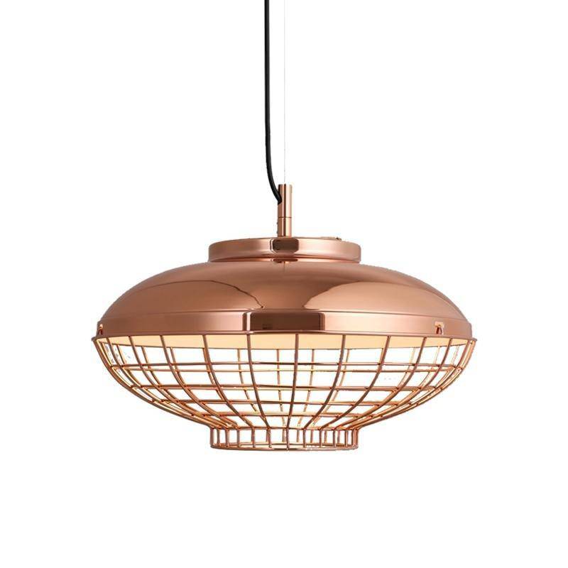 Suspension design LED avec en métal rose gold - vue 5 sur 4