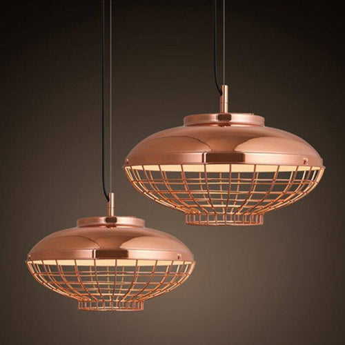 Suspension design LED avec en métal rose gold
