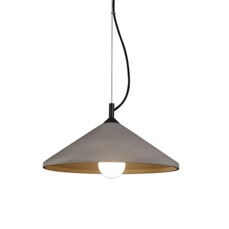 Suspension design LED en ciment avec abat-jour conique - vue 3 sur 2