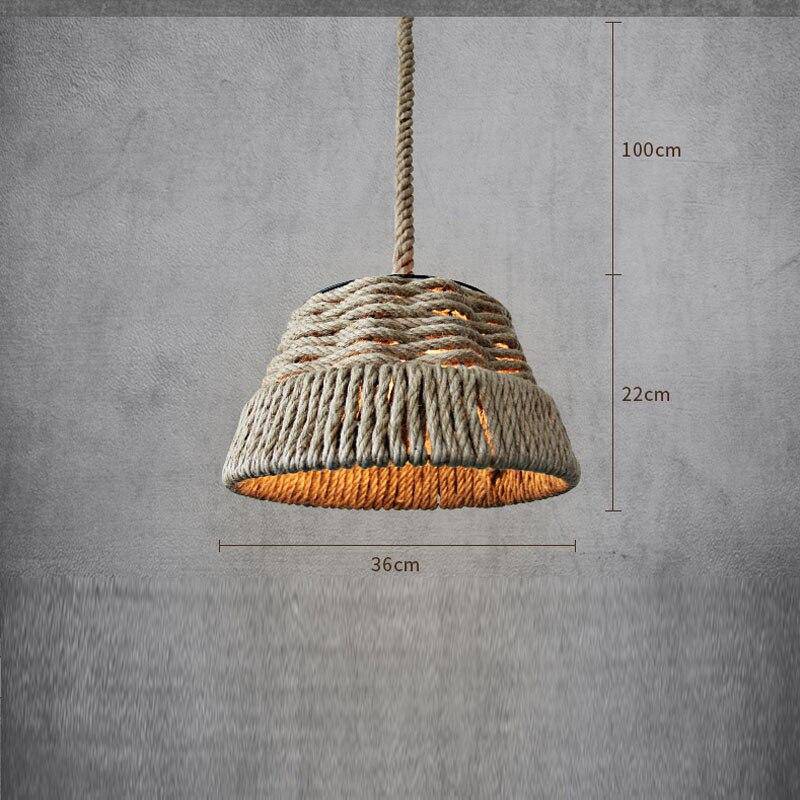 Suspension rustique LED avec abat-jour cordage - vue 5 sur 4