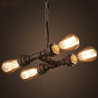 Suspension industrielle LED en métal avec ampoules style retro - vue 5 sur 5