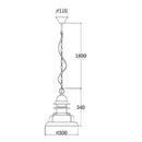 Suspension industrielle LED avec abat-jour cuivré