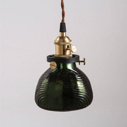 Suspension rétro LED avec abat-jour noir et doré