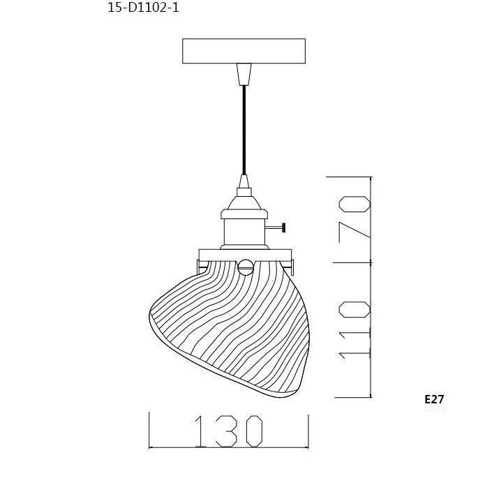 Suspension rétro LED avec abat-jour noir et doré - vue 6 sur 5