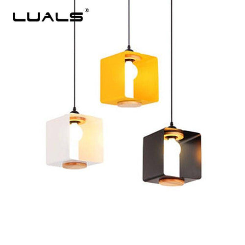 Suspension moderne LED en cube coloré Creative