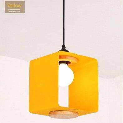 Suspension moderne LED en cube coloré Creative