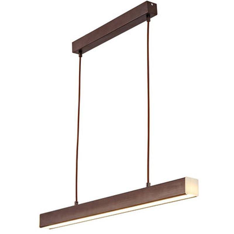 Suspension moderne LED allongé imitation bois - vue 8 sur 9