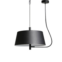 Suspension moderne LED avec abat-jour arrondi métal noir