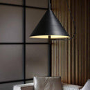 Suspension moderne LED avec abat-jour conique métal noir