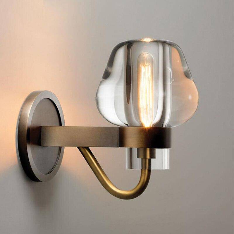 Applique murale design LED cuivré avec verre déformé