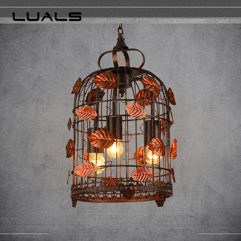 Suspension retro LED en métal style cage aux oiseaux - vue 5 sur 7