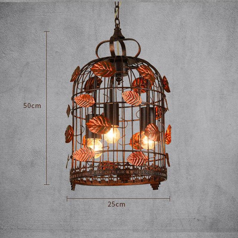 Suspension retro LED en métal style cage aux oiseaux - vue 6 sur 7