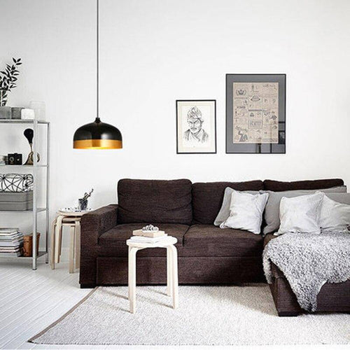 Suspension design LED avec abat-jour noir arrondie Loft