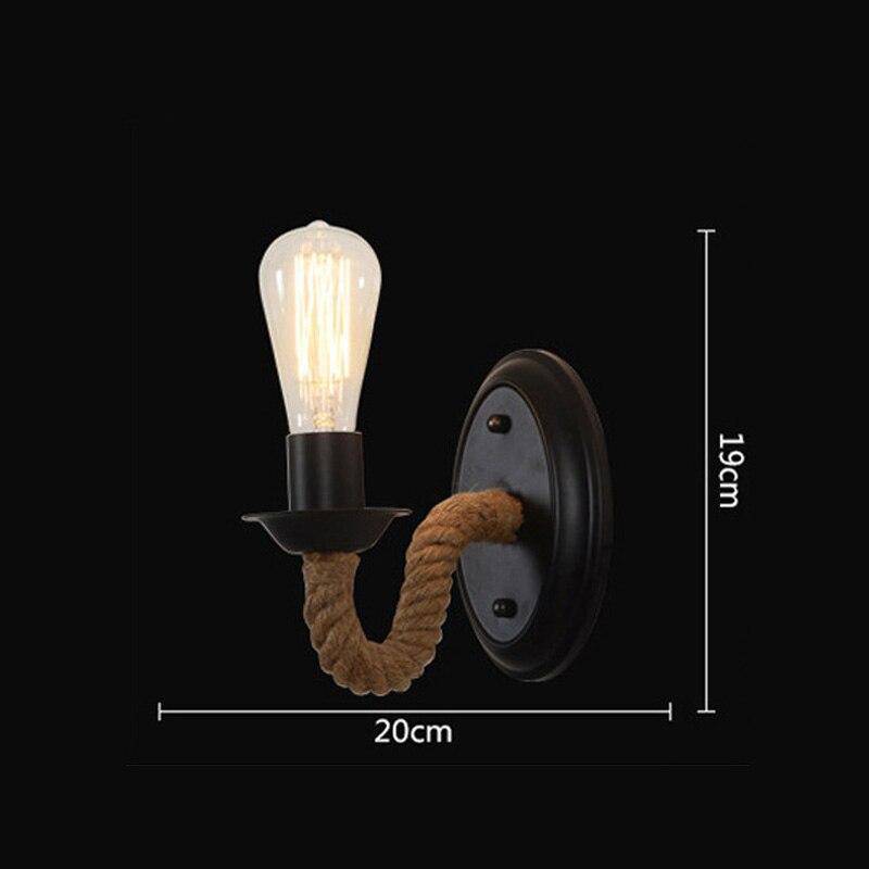Applique murale rétro LED avec corde et ampoule Edison - vue 4 sur 3