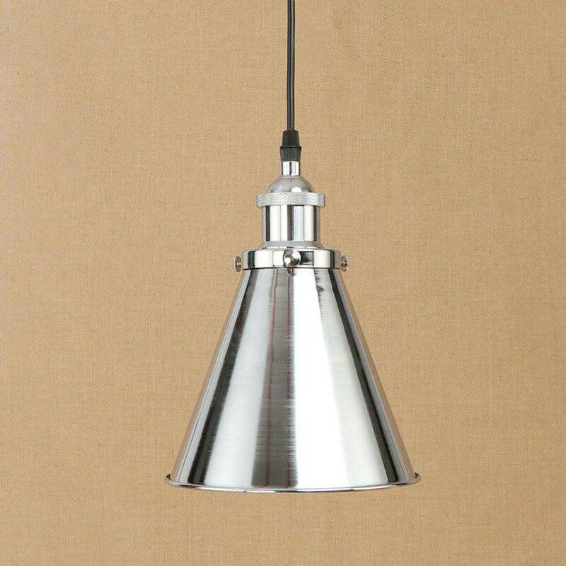 Suspension retro LED avec abat-jour métal conique Loft - vue 4 sur 3