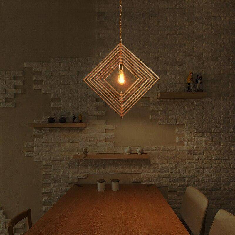 Suspension en bambou LED avec plusieurs losanges - vue 3 sur 3