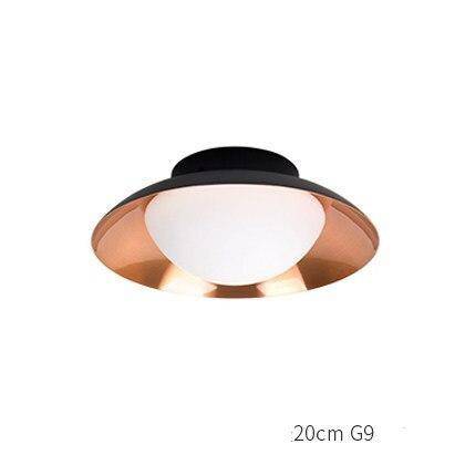 Plafonnier moderne LED avec abat-jour arrondi et boule lumineuse - vue 10 sur 19