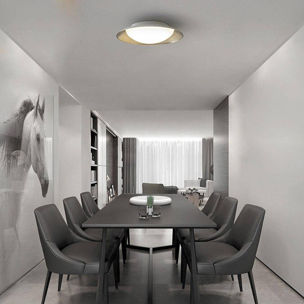 Plafonnier moderne LED avec abat-jour arrondi et boule lumineuse - vue 6 sur 19