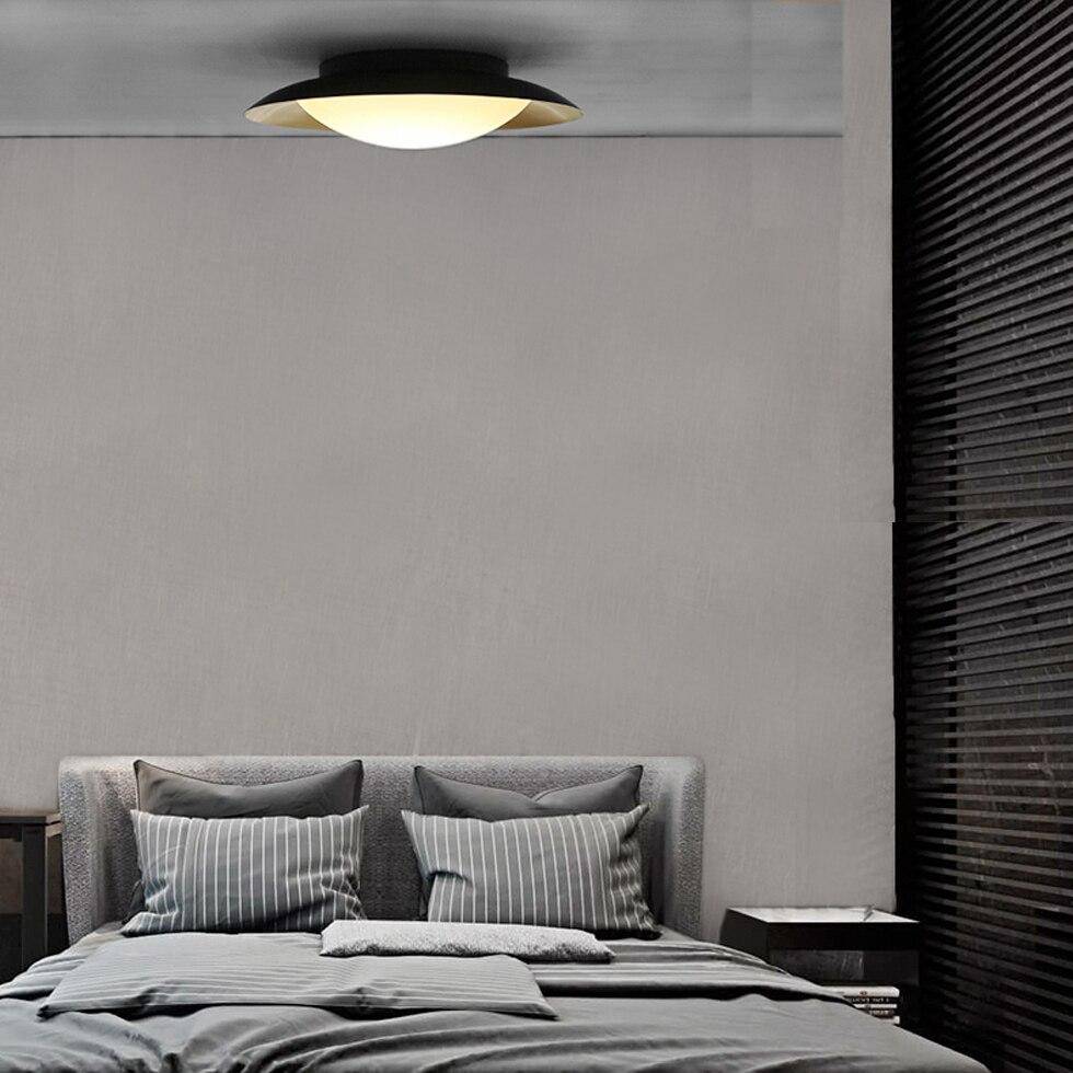Plafonnier moderne LED avec abat-jour arrondi et boule lumineuse - vue 5 sur 19