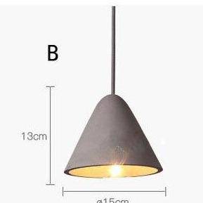 Suspension design à LED avec abat-jour arrondie en ciment - vue 8 sur 11