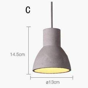 Suspension design à LED avec abat-jour arrondie en ciment - vue 6 sur 11