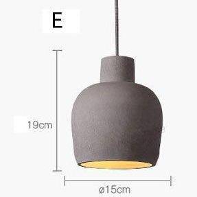 Suspension design à LED avec abat-jour arrondie en ciment - vue 9 sur 11