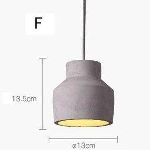 Suspension design à LED avec abat-jour arrondie en ciment - vue 10 sur 11