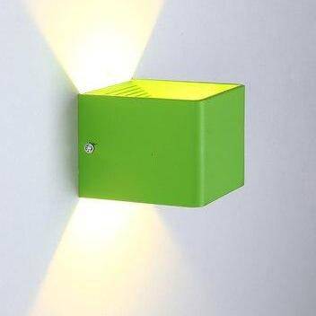Applique murale moderne LED en cube métal coloré - vue 10 sur 14