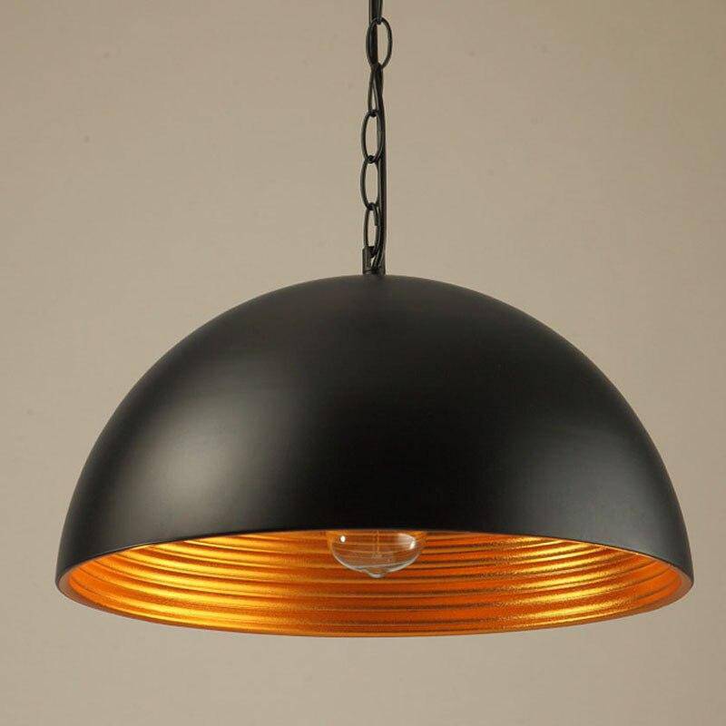 Suspension retro LED avec abat-jour arrondie en métal - vue 5 sur 6
