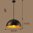 Suspension retro LED avec abat-jour arrondie en métal