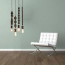 Suspension retro en bois avec ampoule Edison