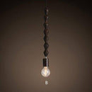 Suspension retro en bois avec ampoule Edison
