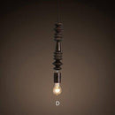 Suspension retro en bois avec ampoule Edison