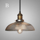 Suspension retro LED avec abat-jour en verre et ampoule Edison