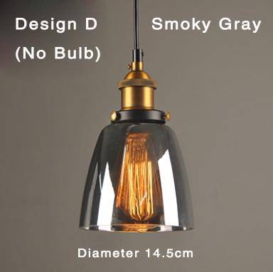 Suspension LED avec abat-jour en verre vintage
