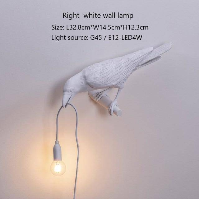 Applique murale LED avec oiseau qui tient une lampe dans son bec - vue 9 sur 10