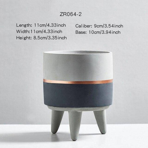 Cache-pot sur pied bas design effet ciment Ultra - vue 11 sur 12